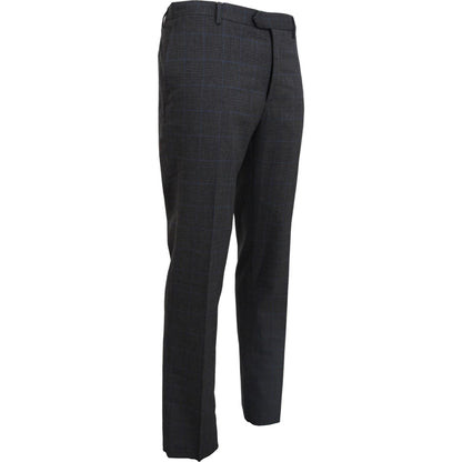 BENCIVENGA Gray Checkered Wool Dress Formal Pants 1728,67345645728,BENCIVENGA,Clothing,Dress Pants - Pants - Clothing,Gray Patterned,IT54 | XL,Jeans & Pants - Men - Clothing,Material: 100% Wool,Men,Men - Clothing,New with tags,Pants - Clothing
