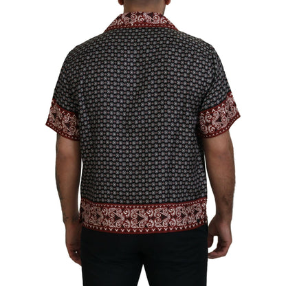 Dolce & Gabbana Multicolor Patterned Silk Casual Shirt