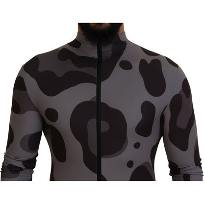 Dolce & Gabbana Gray Patterned Polyester Wetsuit Swimwear