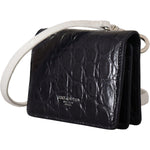 Dolce & Gabbana Blue White Caiman Leather Strap Card Holder Wallet