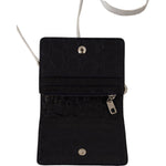 Dolce & Gabbana Blue White Caiman Leather Strap Card Holder Wallet