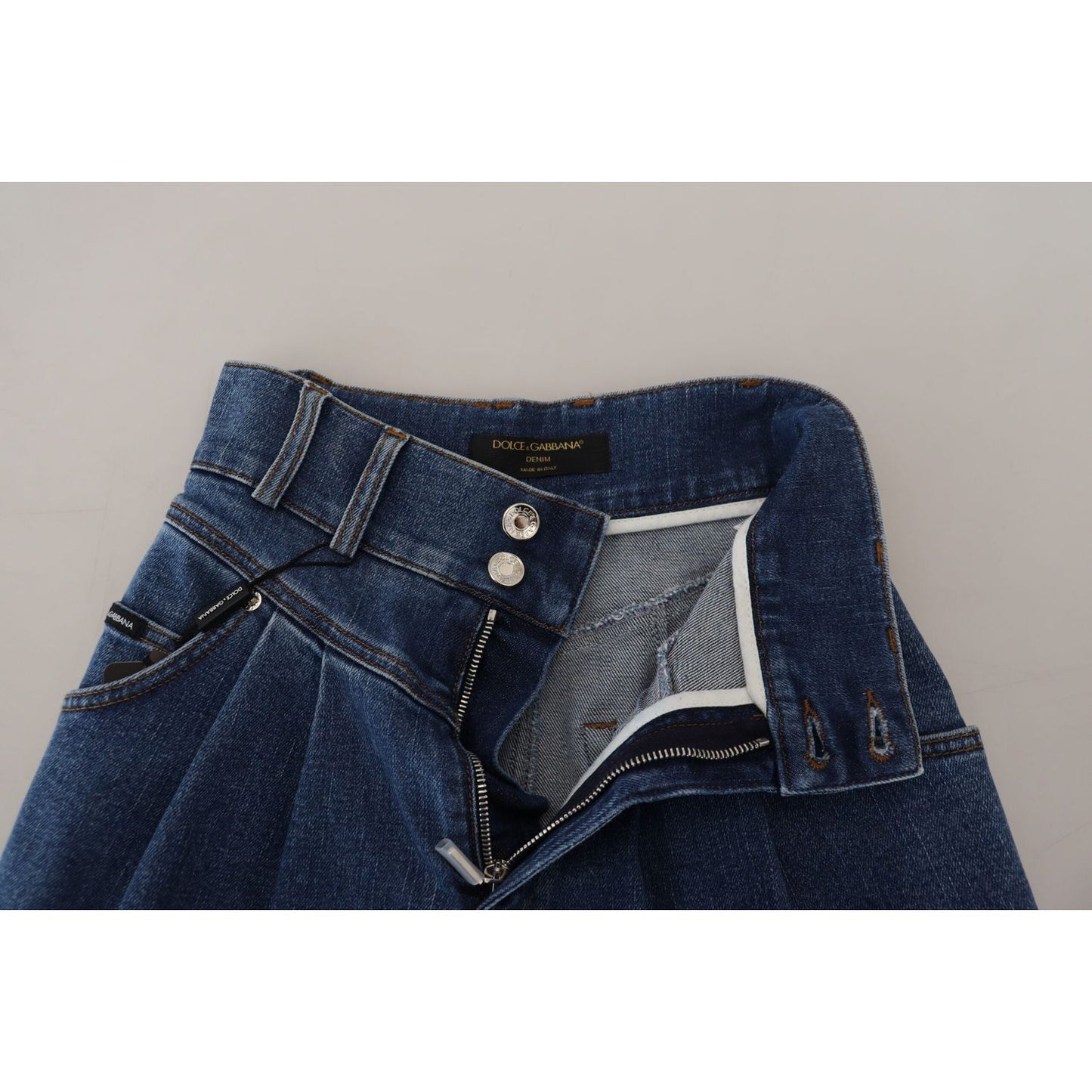 Dolce & Gabbana Blue High Waist Denim Cotton Stretch Jeans