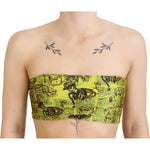 John Galliano Yellow Newspaper Print Cropped Blouse TSH83271-S