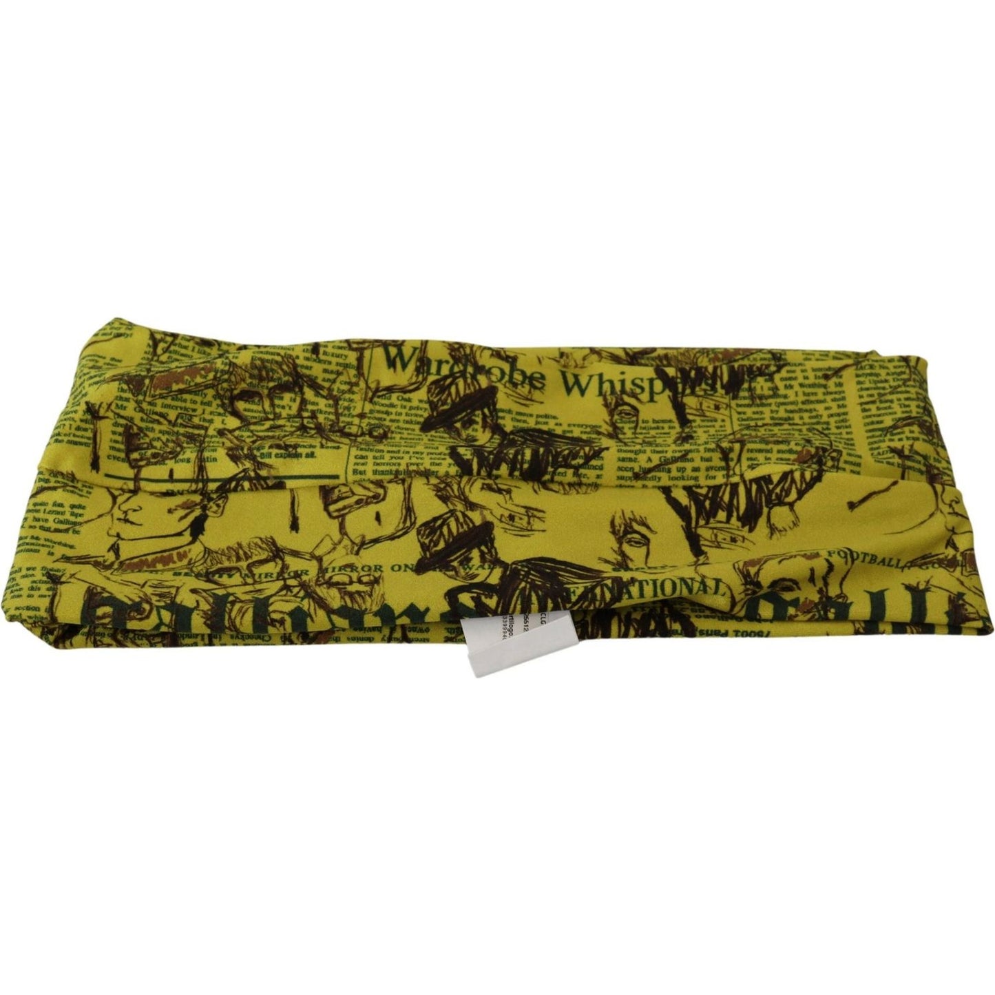 John Galliano Yellow Newspaper Print Cropped Blouse TSH83271-S