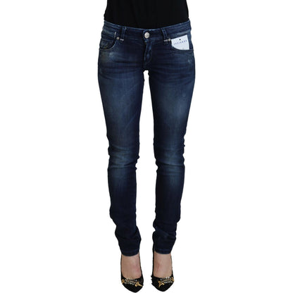 Acht Blue Cotton Low Waist Slim Fit Women Casual Denim Jeans