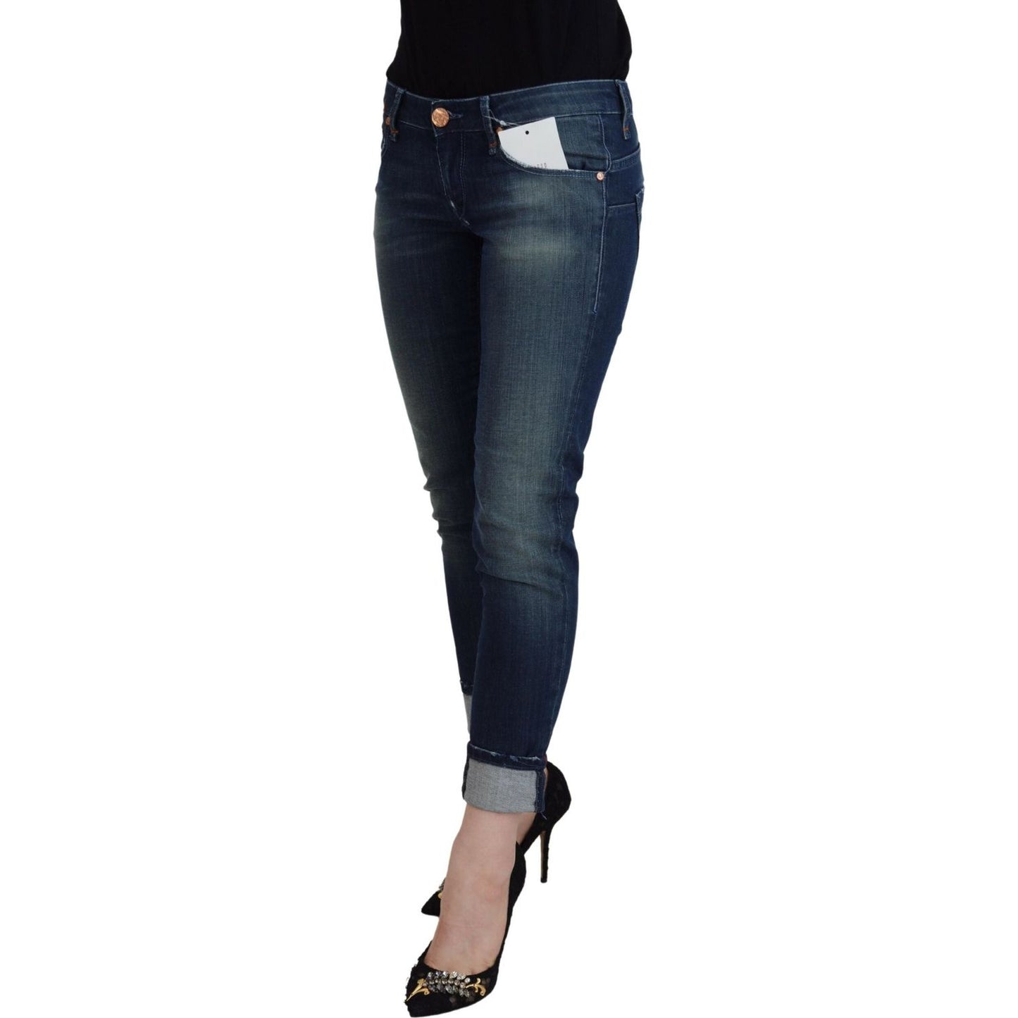 Acht Blue Cotton Slim Fit Women Casual Denim Jeans