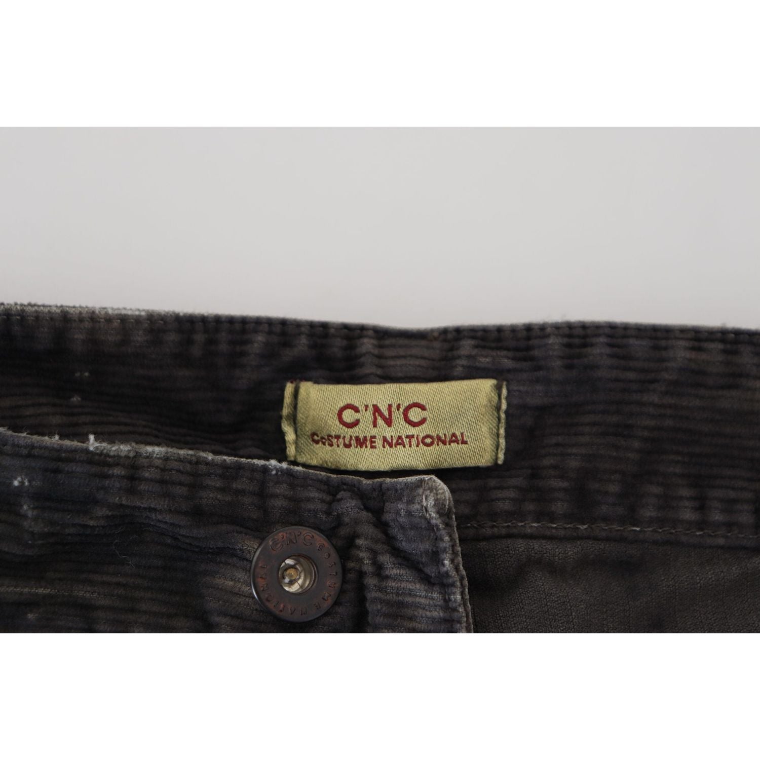 Costume National Gray Cotton Corduroy Men Casual Jeans