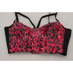 Dolce & Gabbana Pink Leopard Print Cropped Bustier Corset Top TSH83158 -40