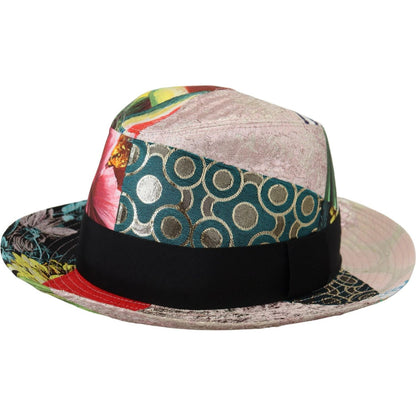 Dolce & Gabbana Multicolor Patchwork Women Fedora Wide Brim Hat