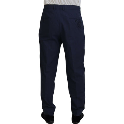 Dolce & Gabbana Dark Blue Cotton Chino Formal Pants