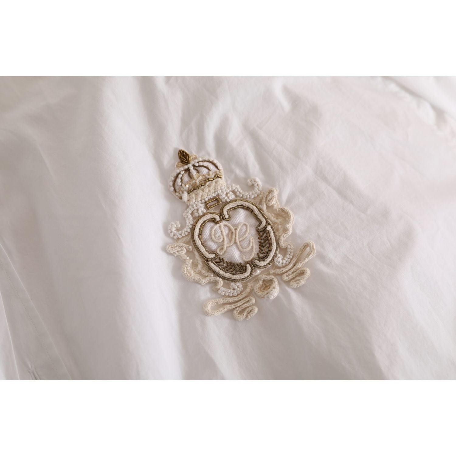 Dolce & Gabbana White Logo Cotton Casual Long Sleeves Shirt