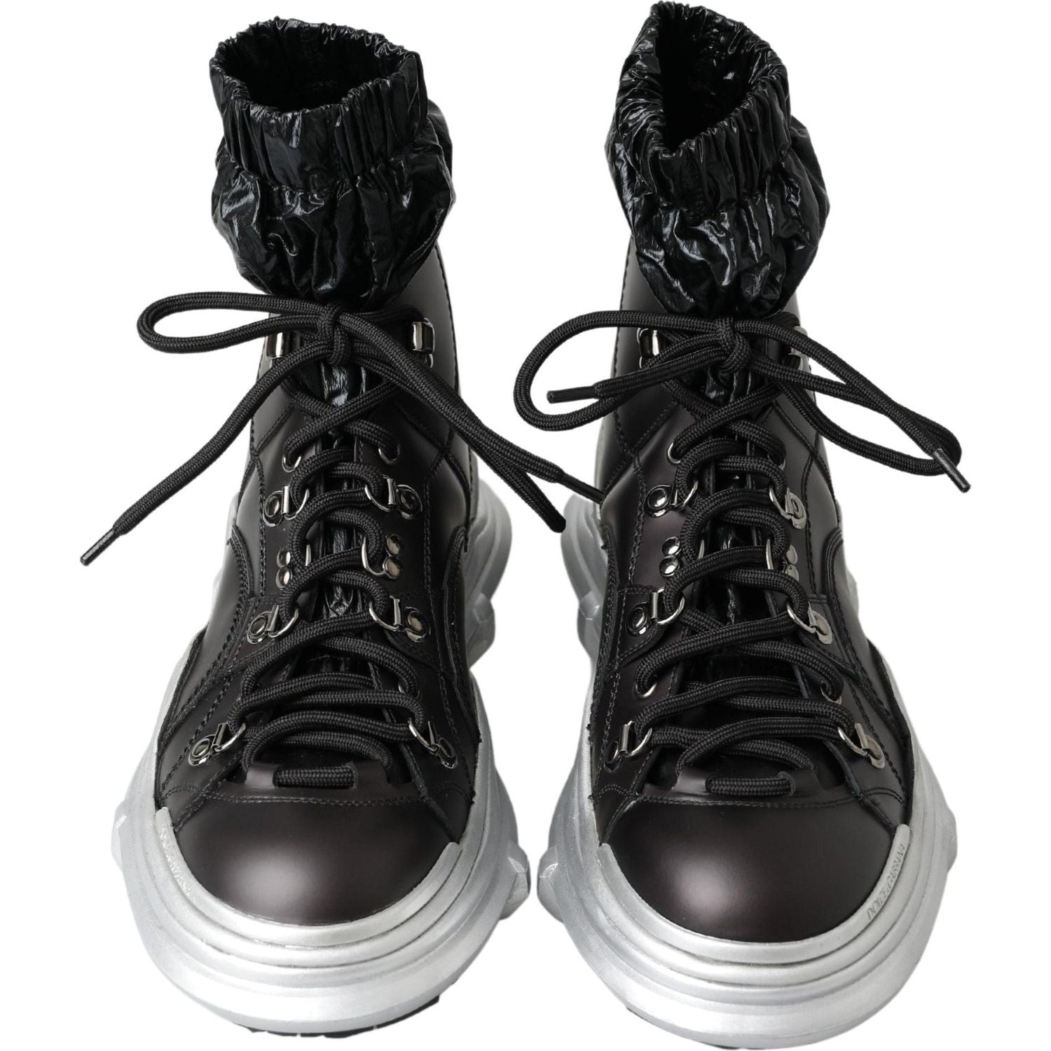 Dolce & Gabbana Black Nylon Galileo High Top Sneakers Shoes