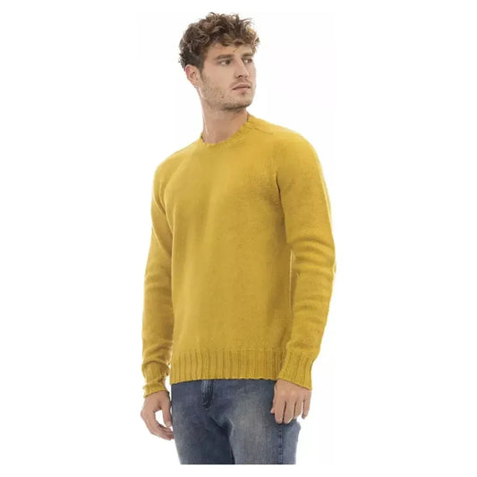 Alpha Studio Yellow Wool Men Sweater AL-23434-IT50 | L