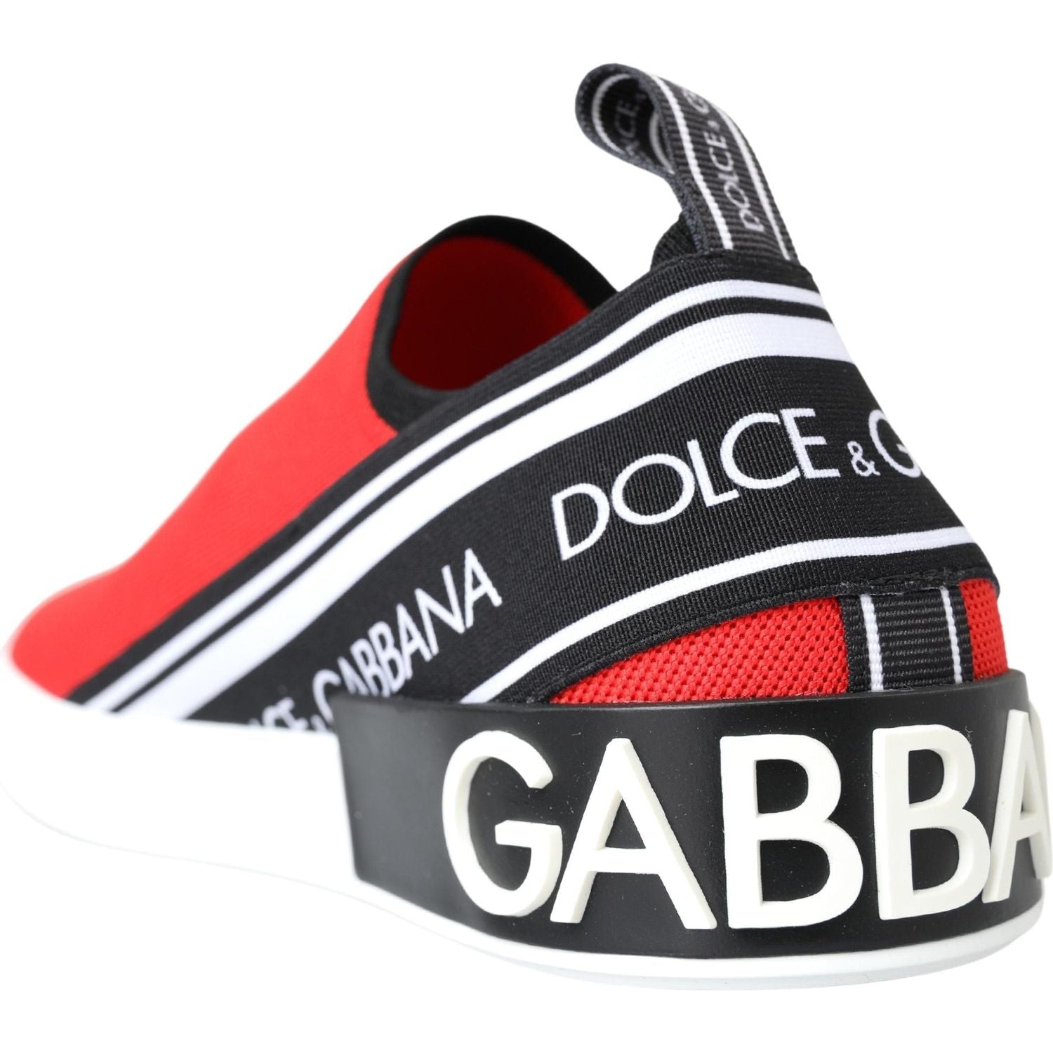 Dolce & Gabbana Red White Flat Sneakers Loafers Shoes