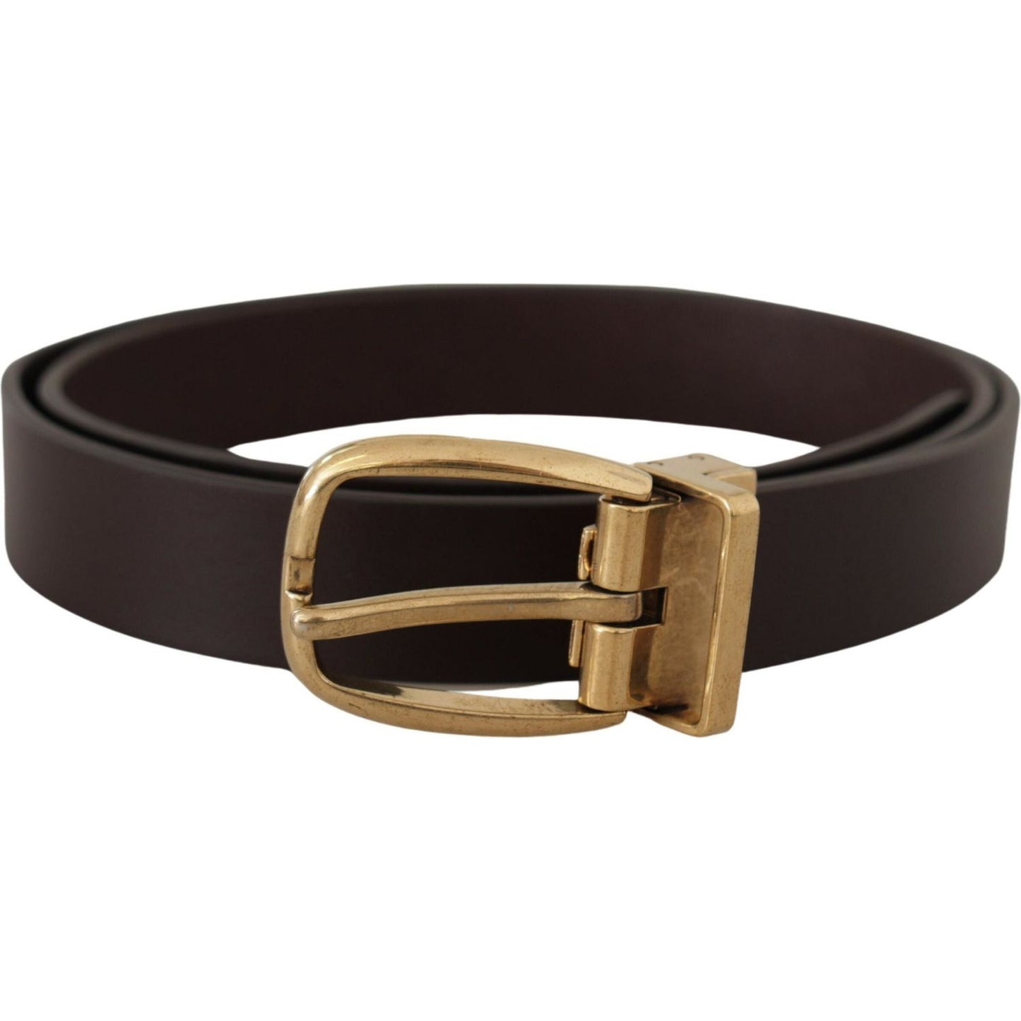 Dolce & Gabbana Dark Brown Calf Leather Gold Tone Metal Buckle