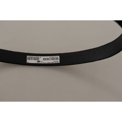 Dolce & Gabbana Black Velvet Leather Gold Tone Metal Buckle Belt