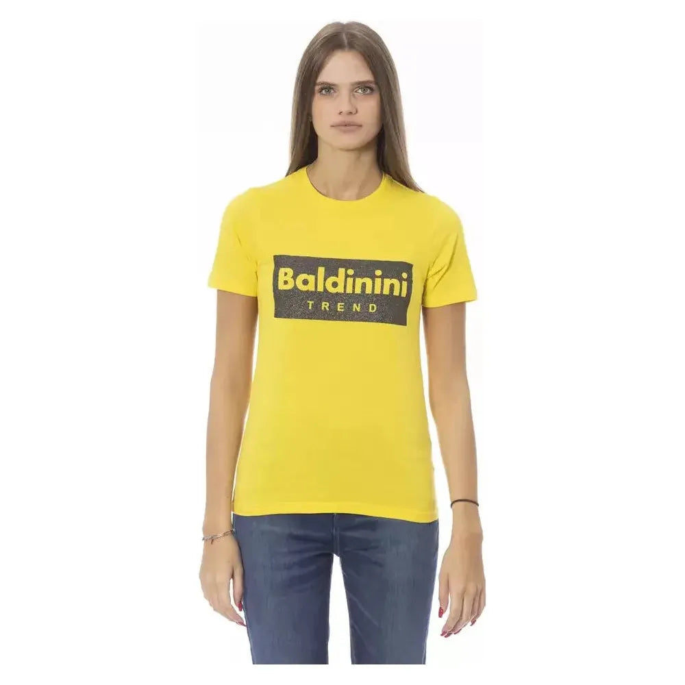 Baldinini Trend Yellow Cotton Women T-Shirt BA-23913-XS