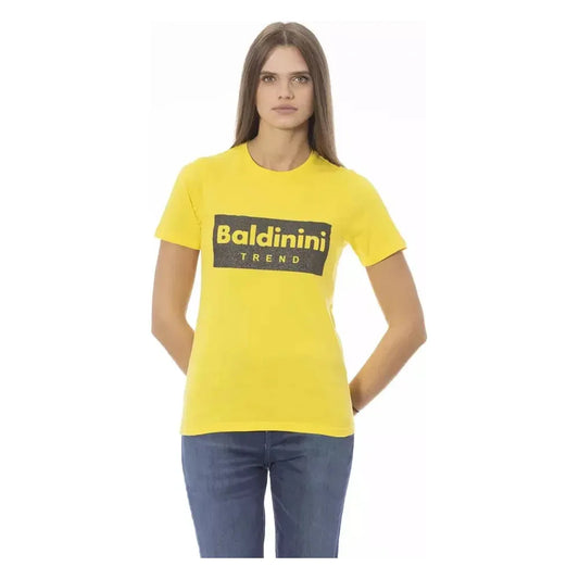 Baldinini Trend Yellow Cotton Women T-Shirt BA-23913-XS