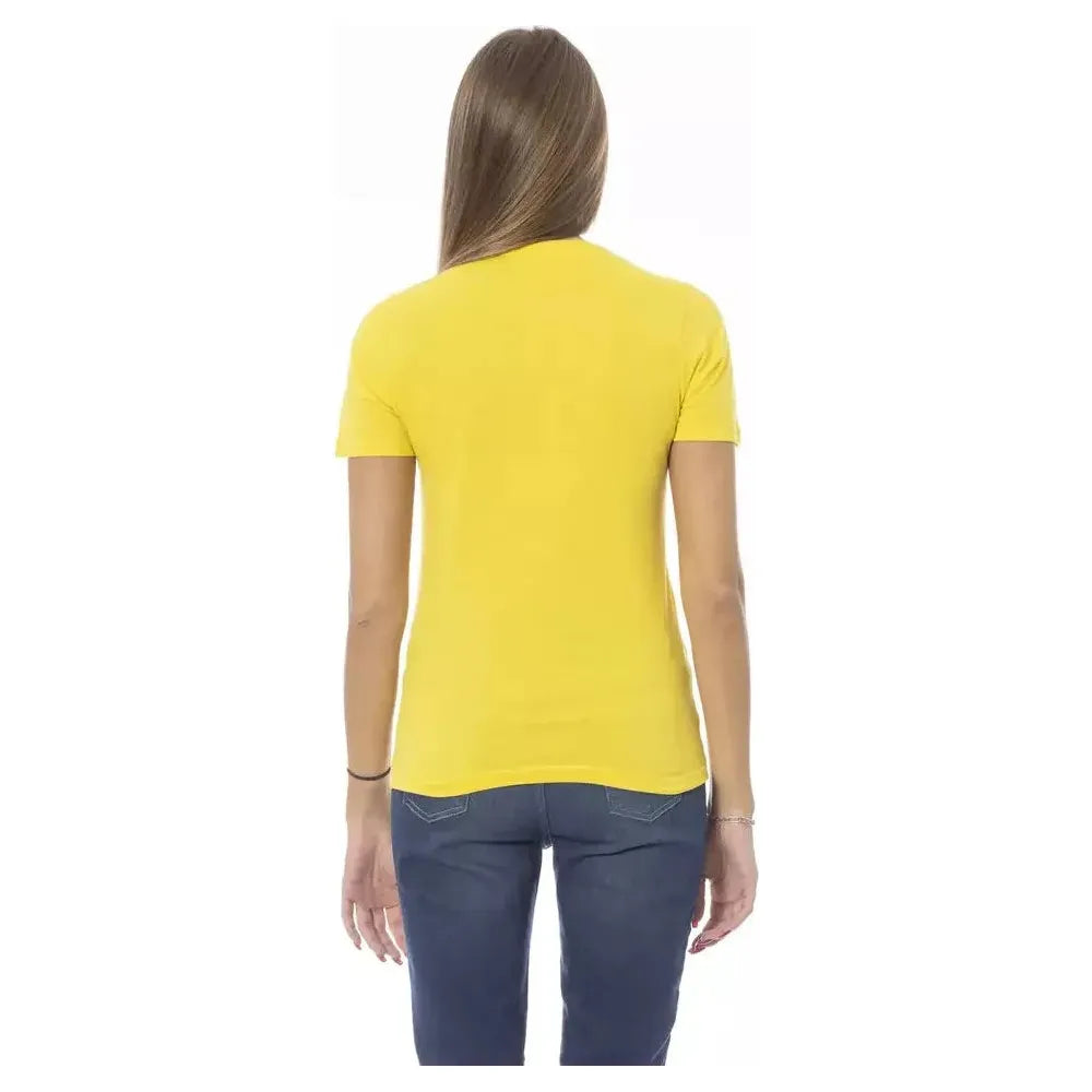 Baldinini Trend Yellow Cotton Women T-Shirt BA-23913-XS