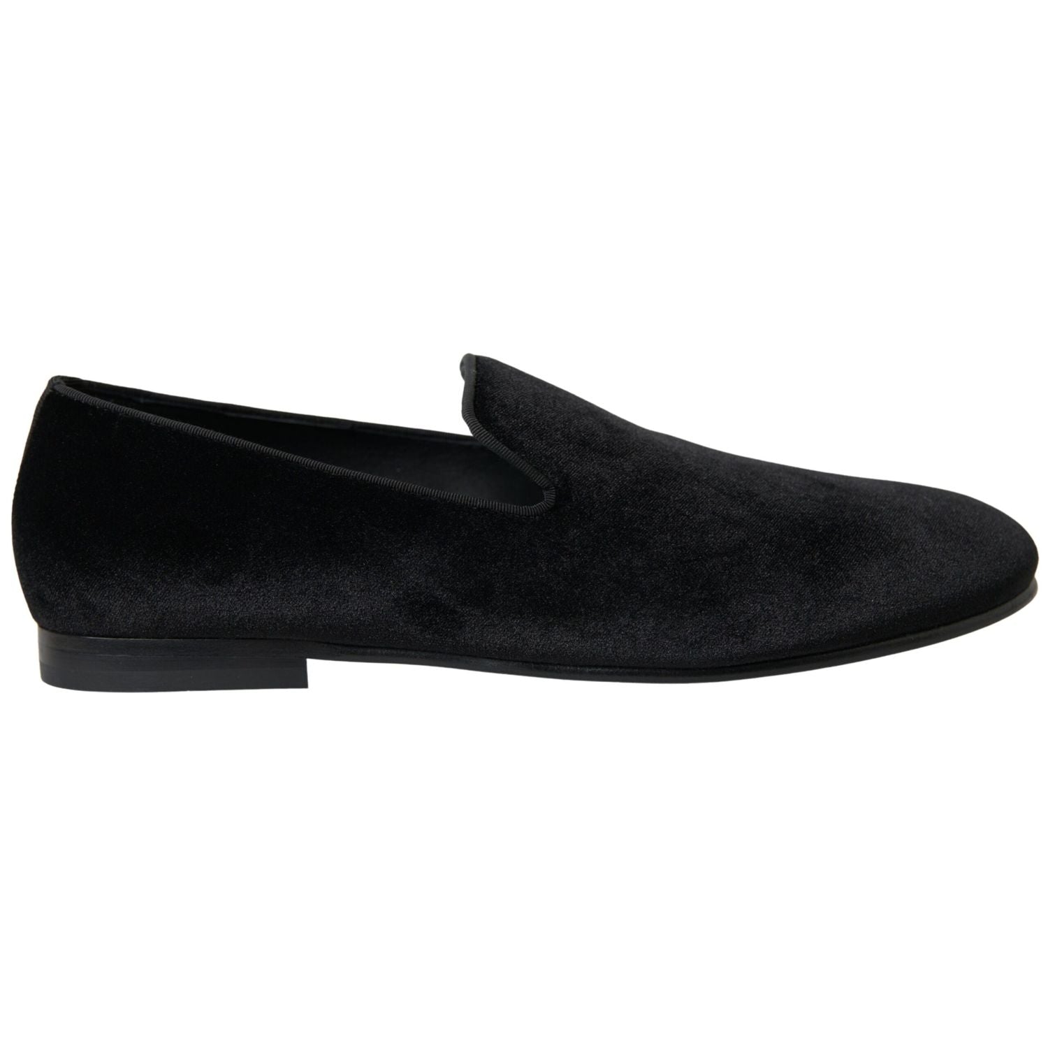 Dolce & Gabbana Black Velvet Loafers Formal Shoes