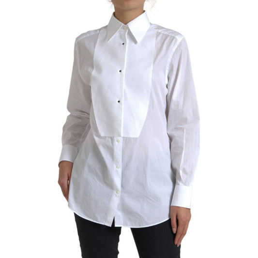Dolce & Gabbana Cotton Collared Long Sleeves Shirt White