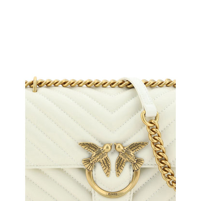 PINKO Elegant White Mini Love Shoulder Bag