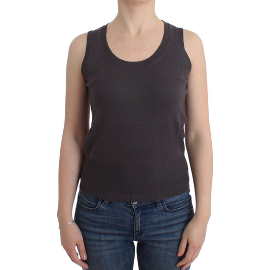 John Galliano Brown knit tank top SIG12069-2