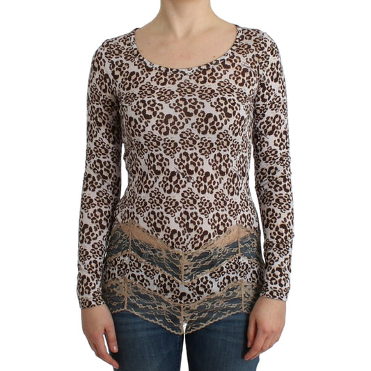 Cavalli Brown longsleeved lace top SIG11989-2
