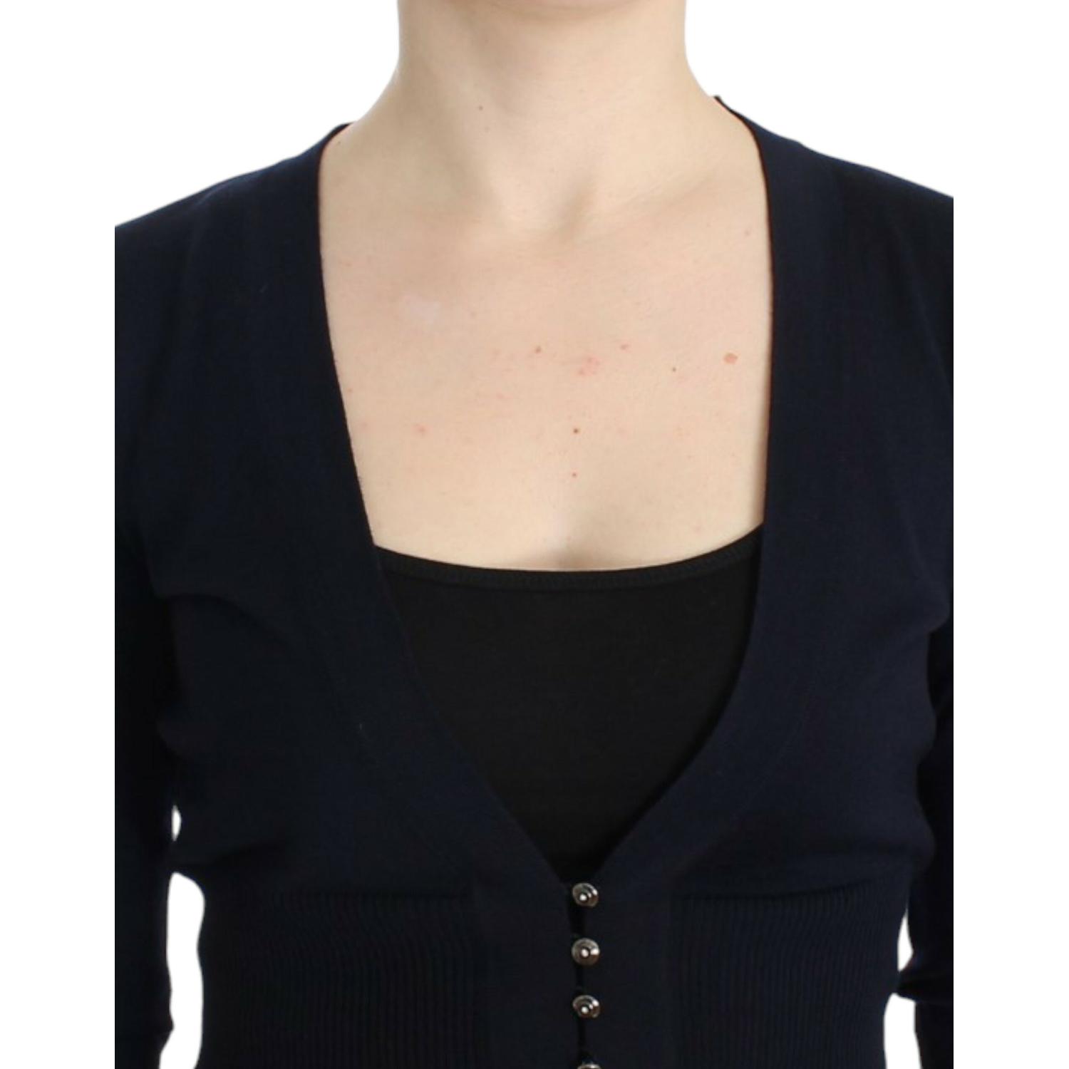 Cavalli Black cropped wool cardigan