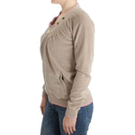 Cavalli Beige velvet zipup sweater SIG11836-1