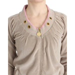 Cavalli Beige velvet zipup sweater SIG11836-1