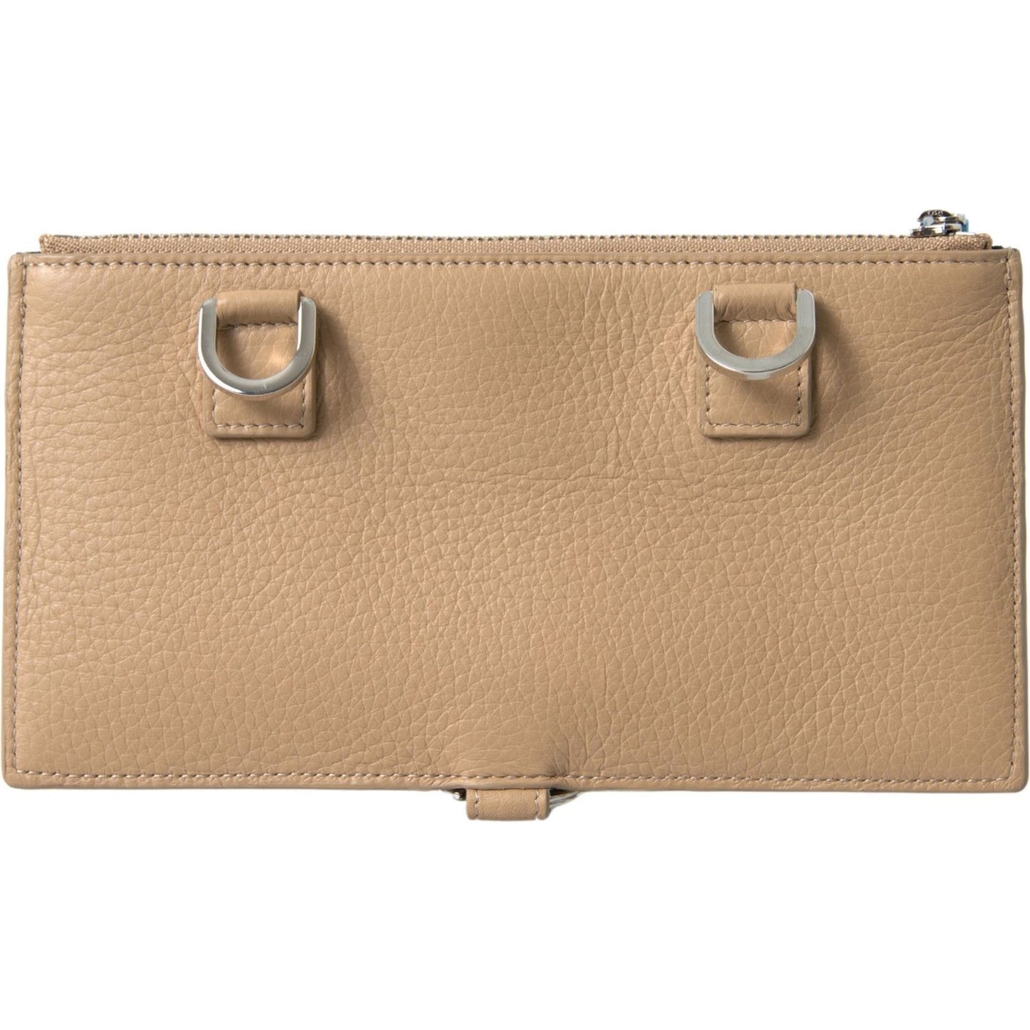 Dolce & Gabbana Beige Leather Shoulder Cardholder Shoulder Strap Wallet