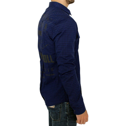 Costume National Blue checkered cotton shirt