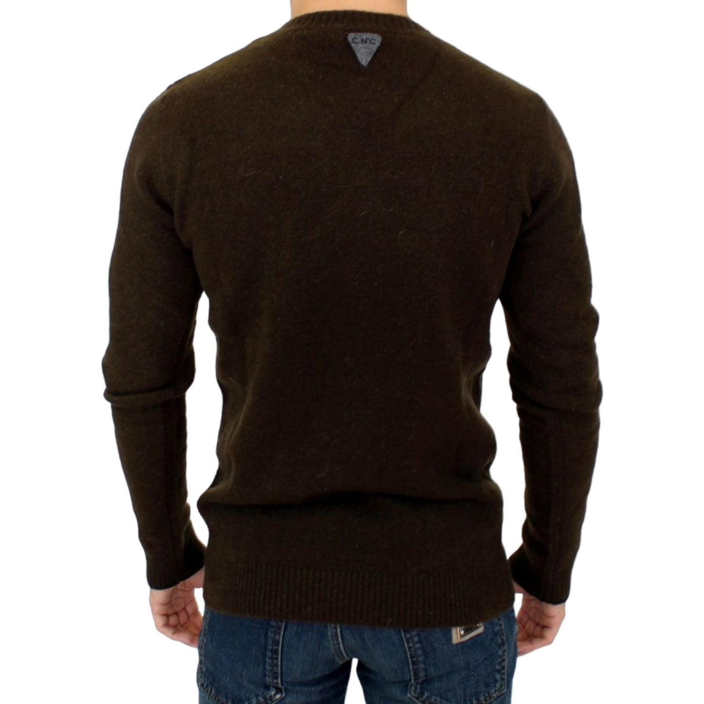 Costume National Brown striped crewneck sweater SIG10540-1