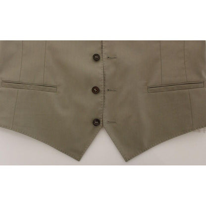 Dolce & Gabbana Beige Cotton Dress Vest Blazer Jacket