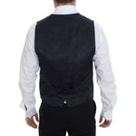 Dolce & Gabbana Gray Striped Wool Silk Dress Vest Gilet VES10029-2