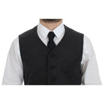 Dolce & Gabbana Gray Wool Blend Logo Vest Gilet Weste