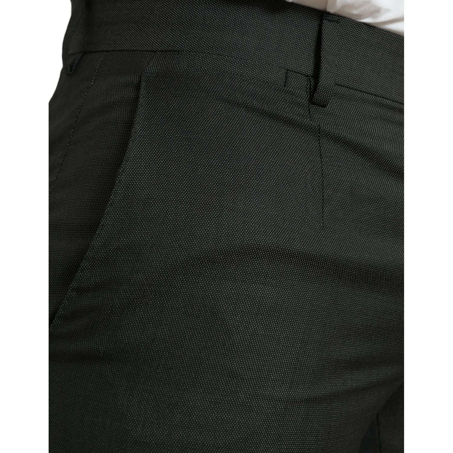 Dolce & Gabbana Dark Gray Stretch Slim Formal Pants