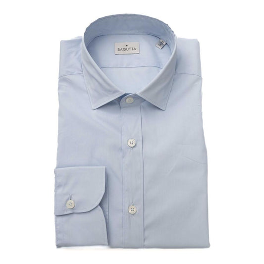 Bagutta Light Blue Cotton Men Shirt