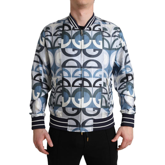 Dolce & Gabbana Multicolor Logo Print Bomber Blouson Jacket JKT3751-52