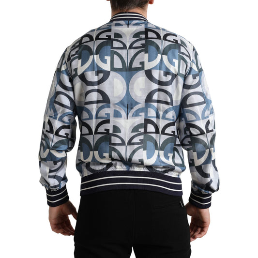Dolce & Gabbana Multicolor Logo Print Bomber Blouson Jacket JKT3751-52