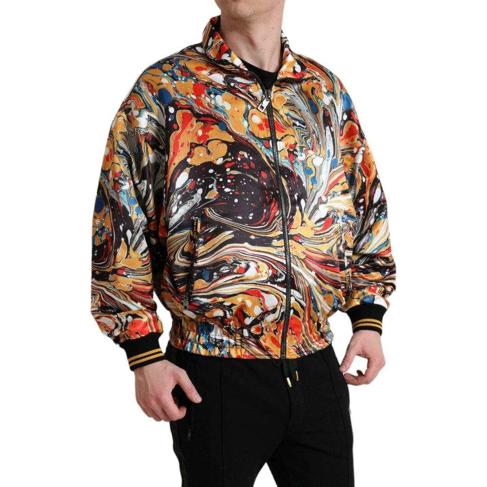 Dolce & Gabbana Multicolor Abstract Polyester Bomber Jacket JKT3763-50