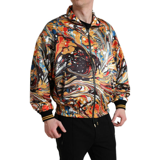 Dolce & Gabbana Multicolor Abstract Polyester Bomber Jacket JKT3763-50