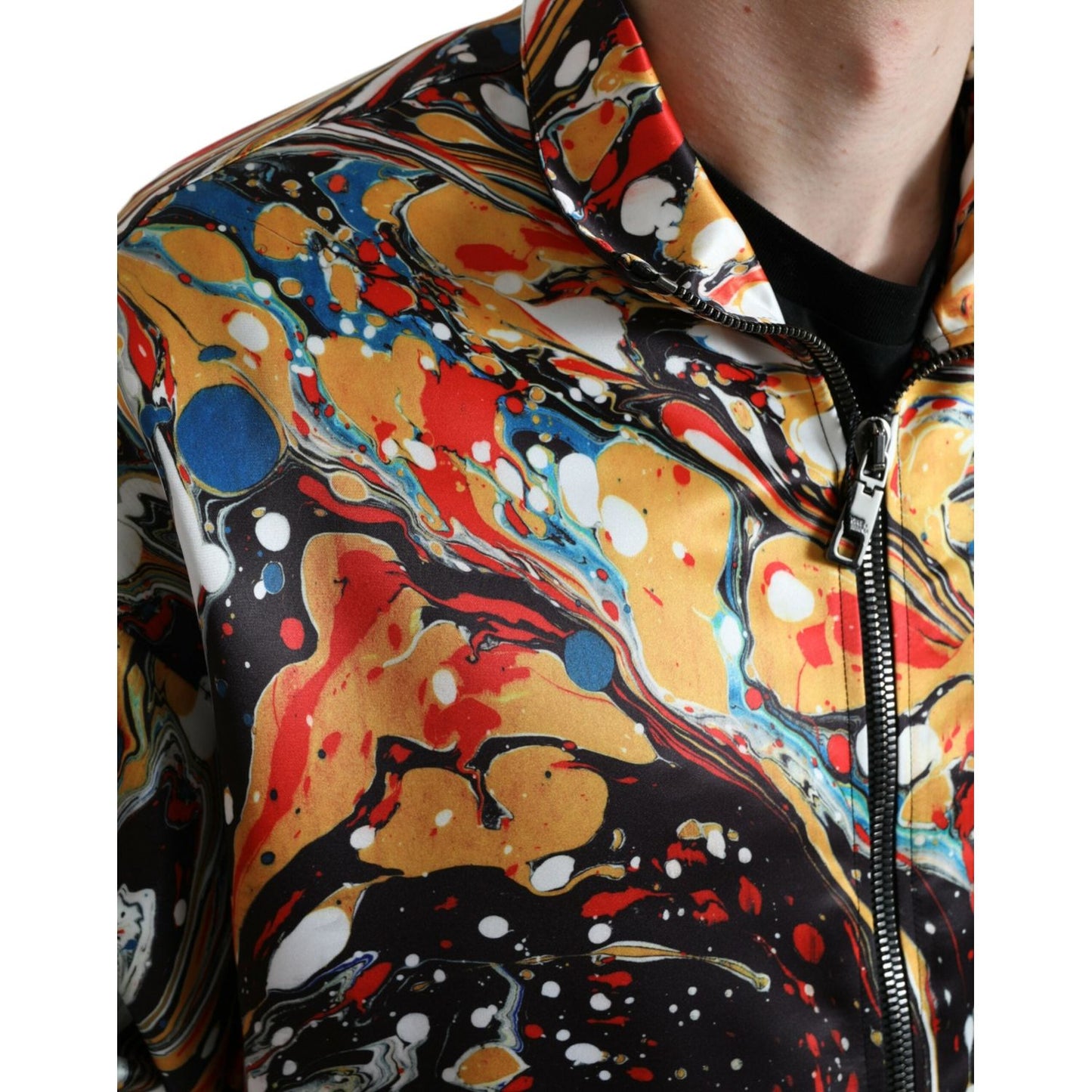 Dolce & Gabbana Multicolor Abstract Polyester Bomber Jacket JKT3763-50