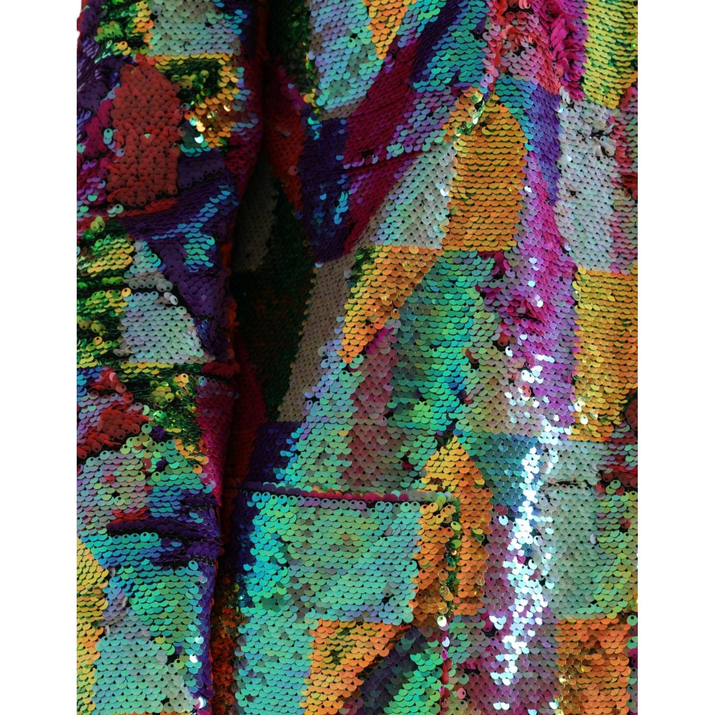 Dolce & Gabbana Multicolor Polyester Sequined Coat Jacket JKT3724-40