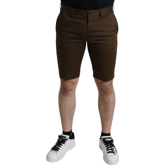 Dolce & Gabbana Brown Cotton Stretch Men Bermuda Shorts PAN74879-44