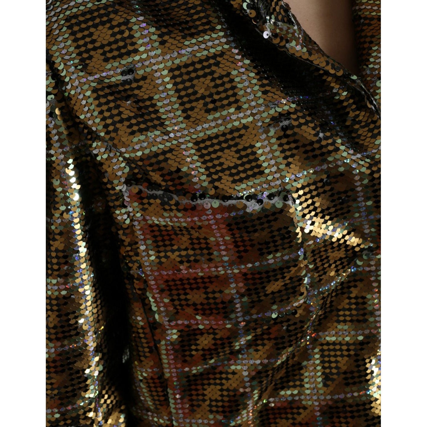 Dolce & Gabbana Multicolor Polyester Sequined Cropped Jacket JKT3725-40