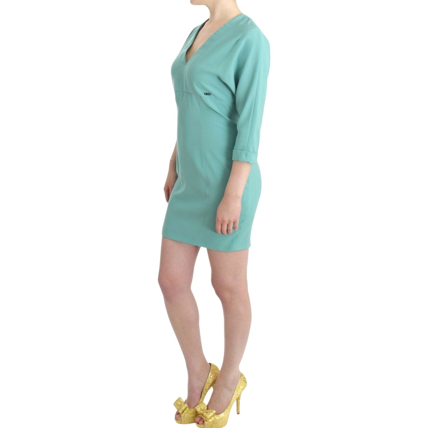 Costume National Green 3/4 sleeved sheath dress