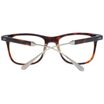 Sandro Brown Men Glasses Frame in acetate, full-rim trapezium style with plastic demo lenses for men, includes branded case.