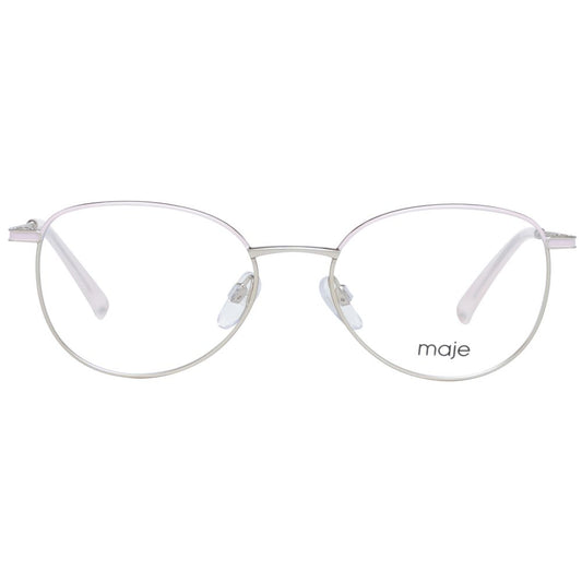 Maje Gold Women Glasses Frame with full-rim metal design and demo lenses, showcasing oval style suitable for women.